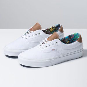 Vans Classic C&L Era 59 Sneakers, True White/Multi Floral, 5.5, Skate Shoes